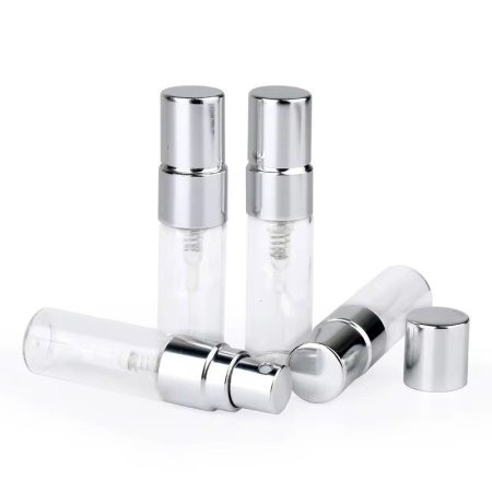 عبوة رش ( زجاج ) غطاء فضي 5Ml